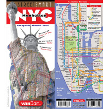 StreetSmart NYC Map Midtown Edition by Van DamLaminated pocket city street map of Manhattan w/ all attractions, museums, sights