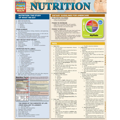 Nutrition QuickStudy Laminated Reference Guide (QuickStudy Health) 1