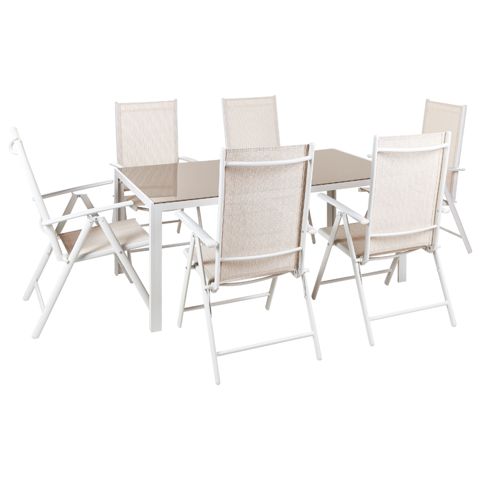 Garden Dining Set 6 Seater CATANIA Metal Beige