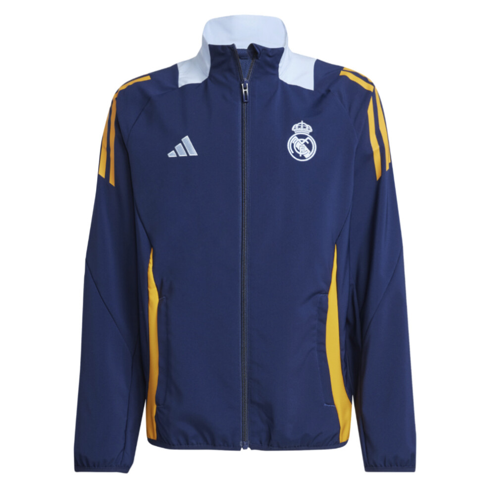 Adidas (Xxl) 2024-2025 Real Madrid Presentation Jacket (Navy) - Kids Blue