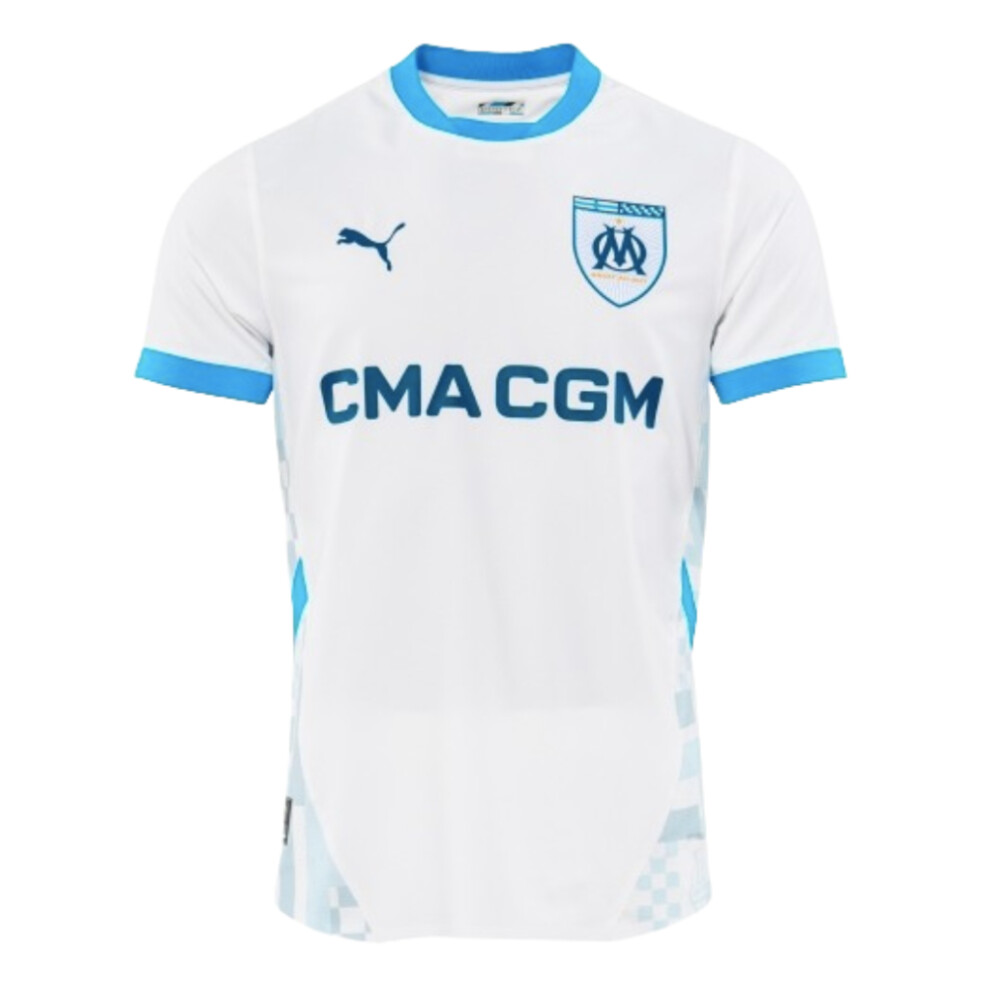 (XL) 2024-2025 Marseille Home Authentic Shirt
