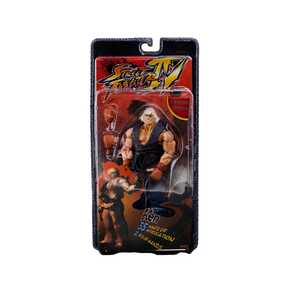 (Ken Blue) Street Iv Fighter Action Figure Guile Ryu Ken Chunli Akuma Desktop Toys Decor
