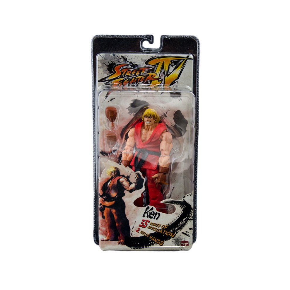 (Ken Red) Street Iv Fighter Action Figure Guile Ryu Ken Chunli Akuma Desktop Toys Decor