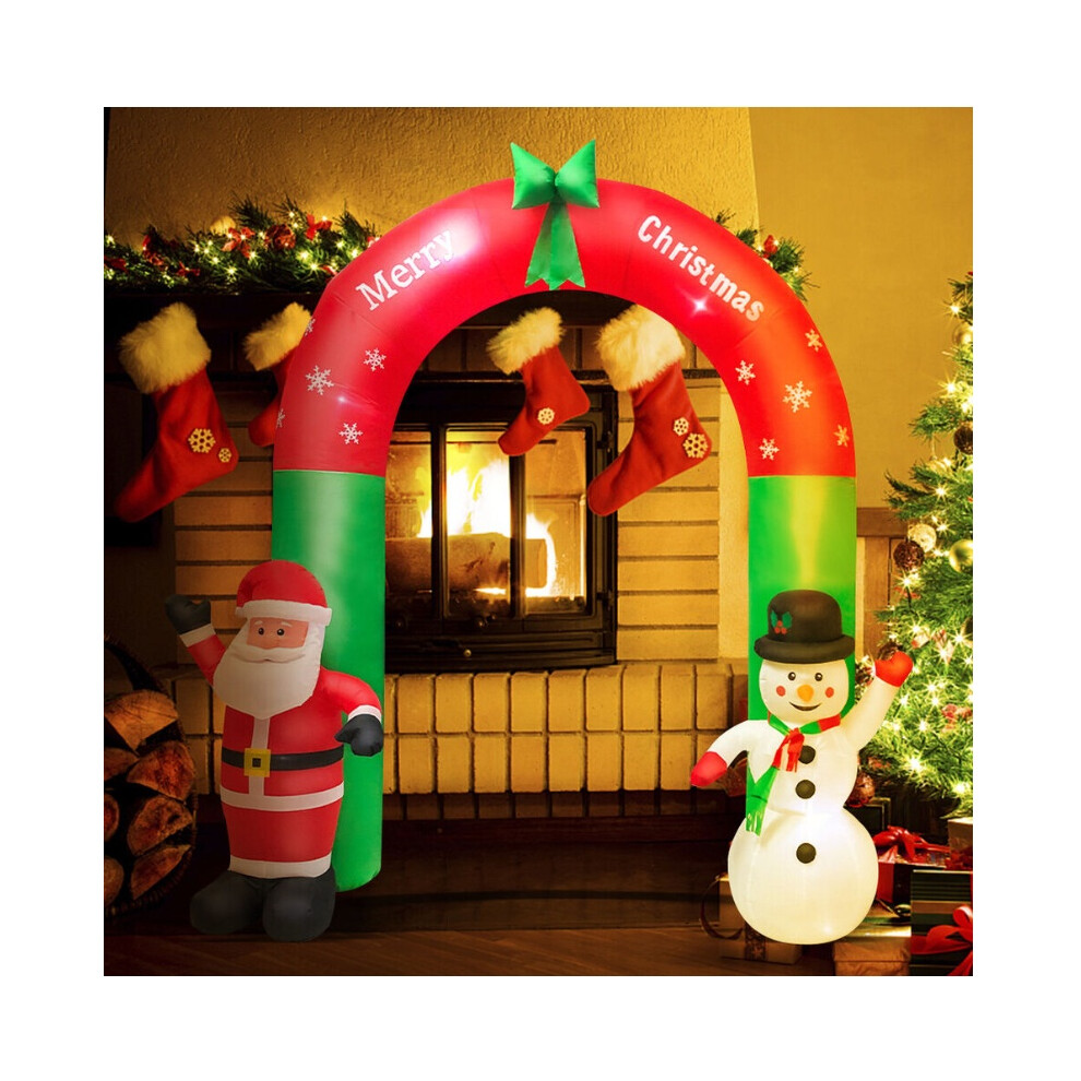Christmas Inflatable Festive Arch Decoration Glowing Santa Ornament Claus Yard