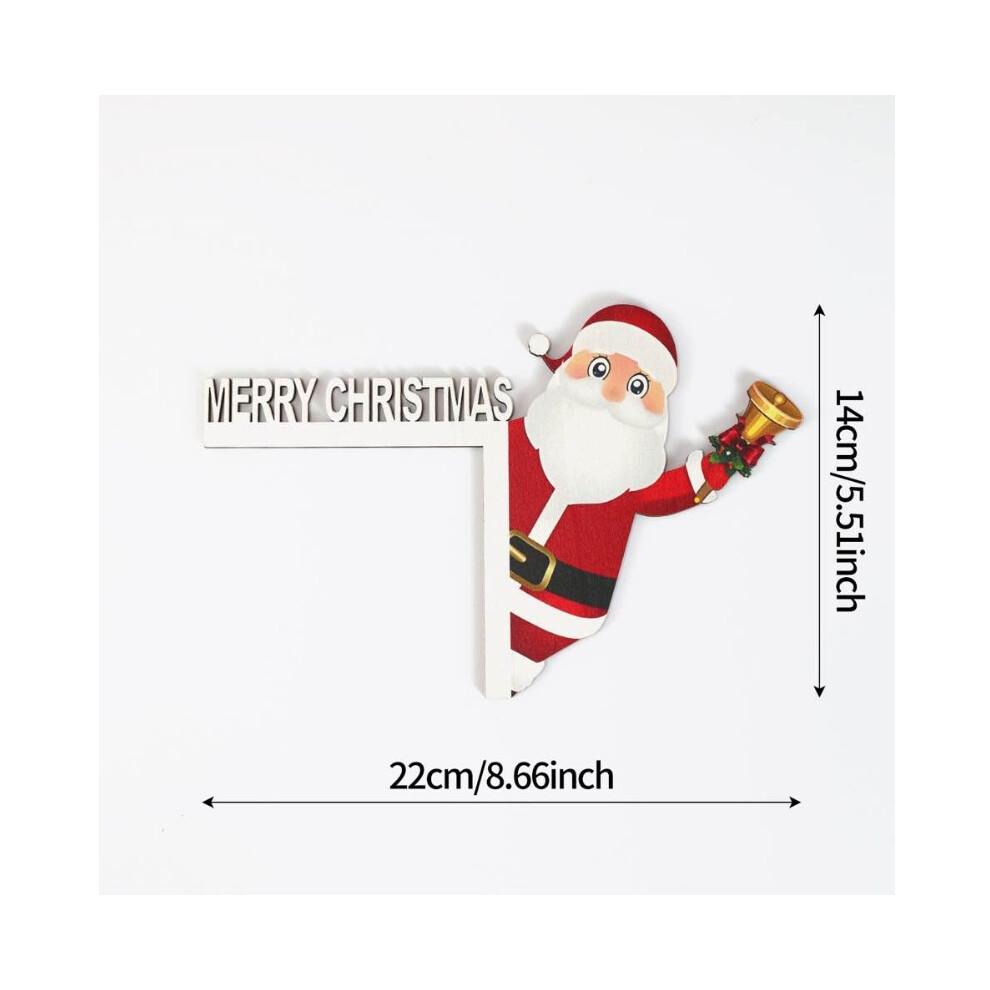 (Bell) Door Christmas Wooden Frame Decoration Festive Santa Claus Decor Corner Window-image-OPC-PGWJFHS-NEW
