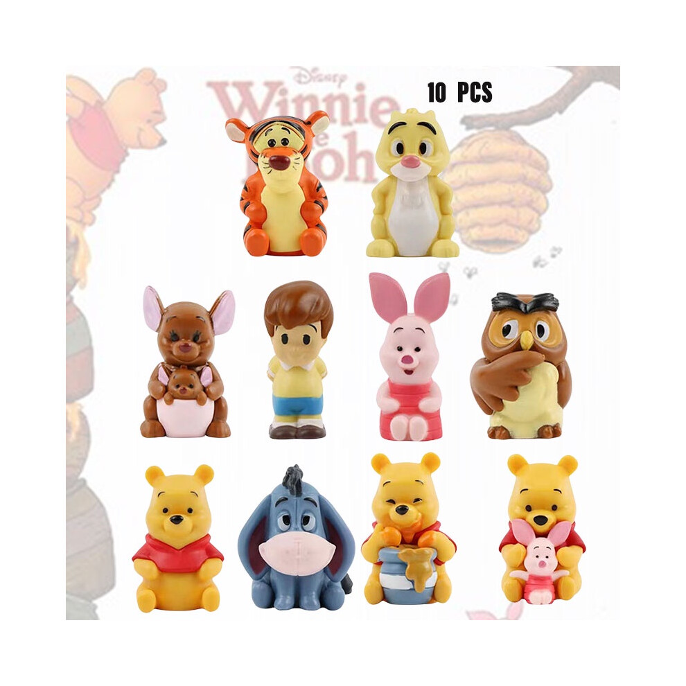 The Winnie 10pcs Pooh Tigger Figure Toy Eeyore Model Cake Top Kids Gift Decor