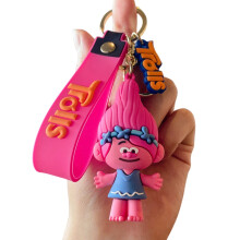 (Poppy) Trolls Pendants Poppy Keychain Bag Decoration Cartoon Suki Cute Gifts Doll Kids