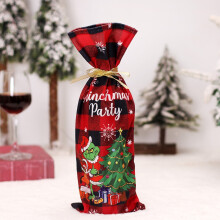 (StyleB) Prop Scene Christmas Cartoon Green Monster Grinch Wine Bottle Decoration