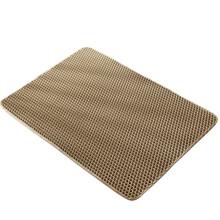 (Khaki, 50cm/19.69in) Cat Mat Litter Cat Litter Trapping Mat Double Layer Design Urine Water Proof And