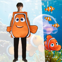 Finding Nemo Cosplay Costume - Orange Clownfish Outfit for Role-Play, Halloween & Stage Performances