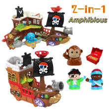 Treasure 2in1 Kingdom Hunt Pirate Ship Set Kid Assembled Toy Educational Gifts