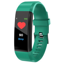 (Green) Bluetooth Braceleth Smart Color Screen Heart Rate Monitoring Sports Gift Fitness