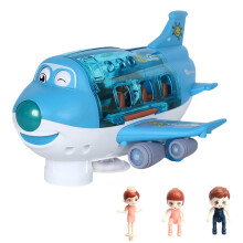 (Blue) Children Electric Stunt Airliner Toy With Light And Music Effects Degree Bgs 360