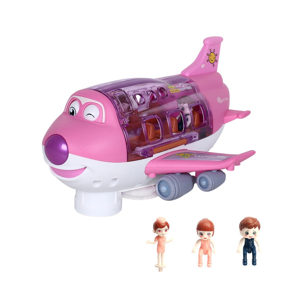 (Pink) Children Electric Stunt Airliner Toy With Light And Music Effects Degree Bgs 360