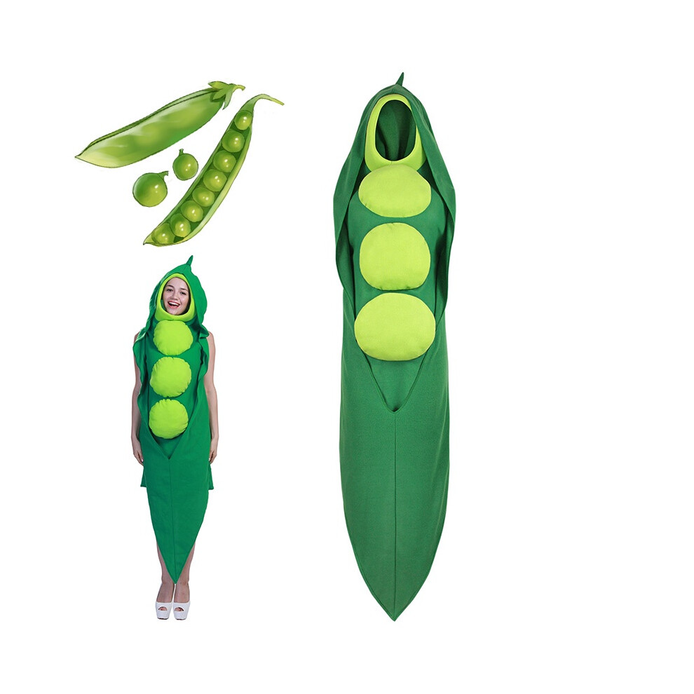 Pea Simulated Aldult Cosplay Costume Vegetable Jumpsuit Party Outfit Halloween