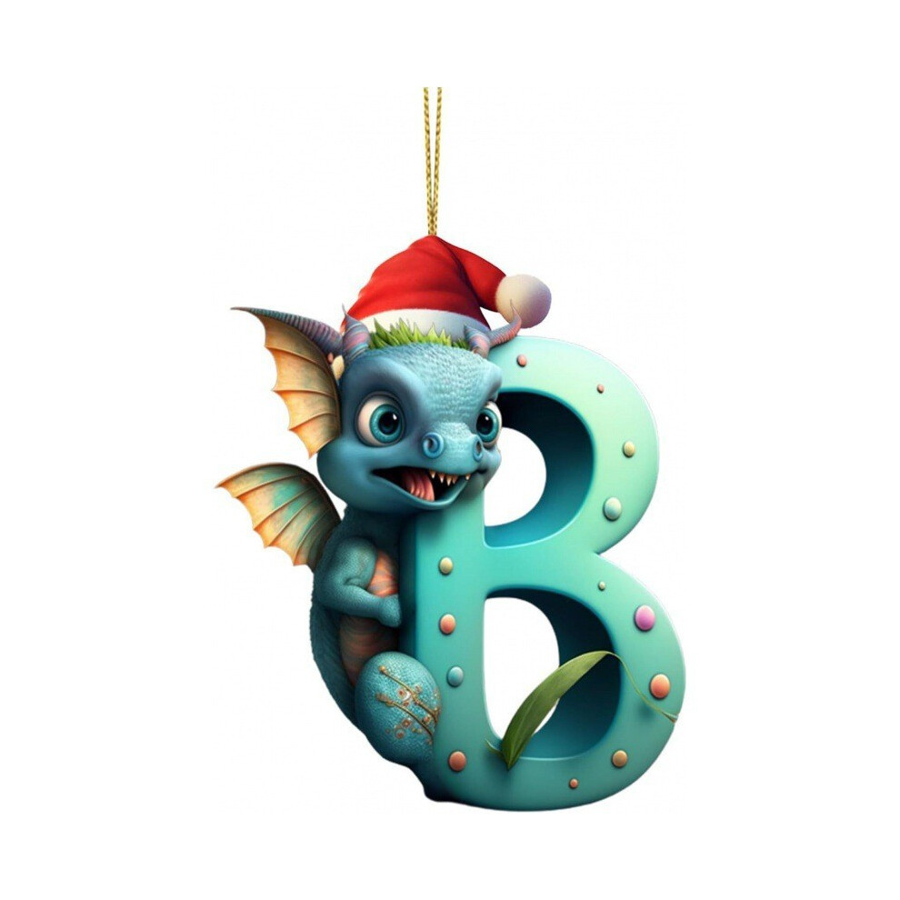 (2) Cartoon Dinosaur Baby Christmas Ornament Acrylic Flat Item Decoration Home-image-OPC-PGWKR86-NEW