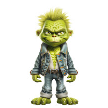 (Green) Grinch Cartoon Fun Christmas Decoration Acrylic Ornament Ideal For Home Car And