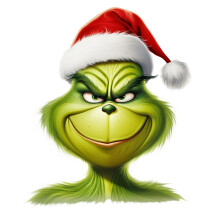 (White) Grinch Cartoon Fun Christmas Decoration Acrylic Ornament Ideal For Home Car And
