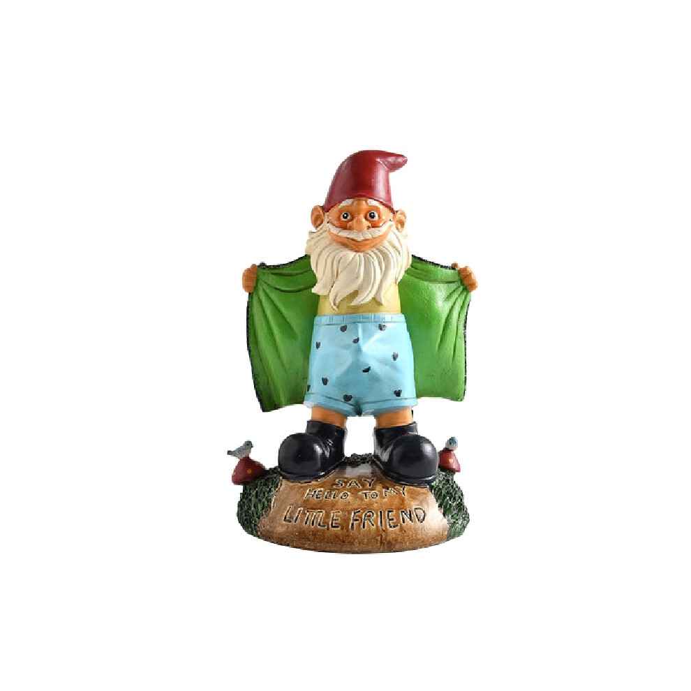 ( Shorts) Gnome Garden Statue Naughty Ornaments Funny Home Miniature Resin Dwarfs Statue Blue
