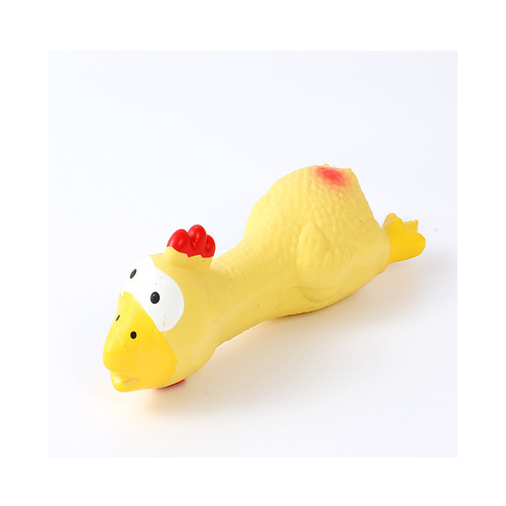 (Yellow) Chicken Latex Squeaky Shaped Toy Versatile Entertaining Pet Playtime Ideal