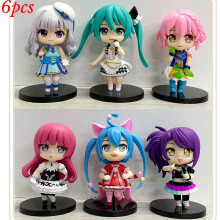 6pcs Hatsune Miku Figures Set Mini Figurines Collectible Home Toys Models Decor