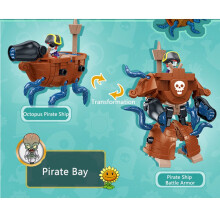 (Octopus) Vs Plants Zombies Pirate Boat Mechanical Shark Transformed Robot Gift Child Toy