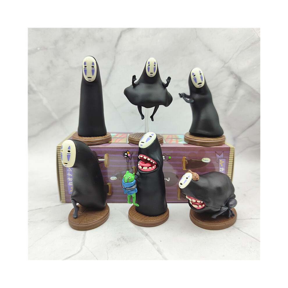 Spirited Away No-Face Man 6-Piece PVC Figure Set – Car Decor & Home Display