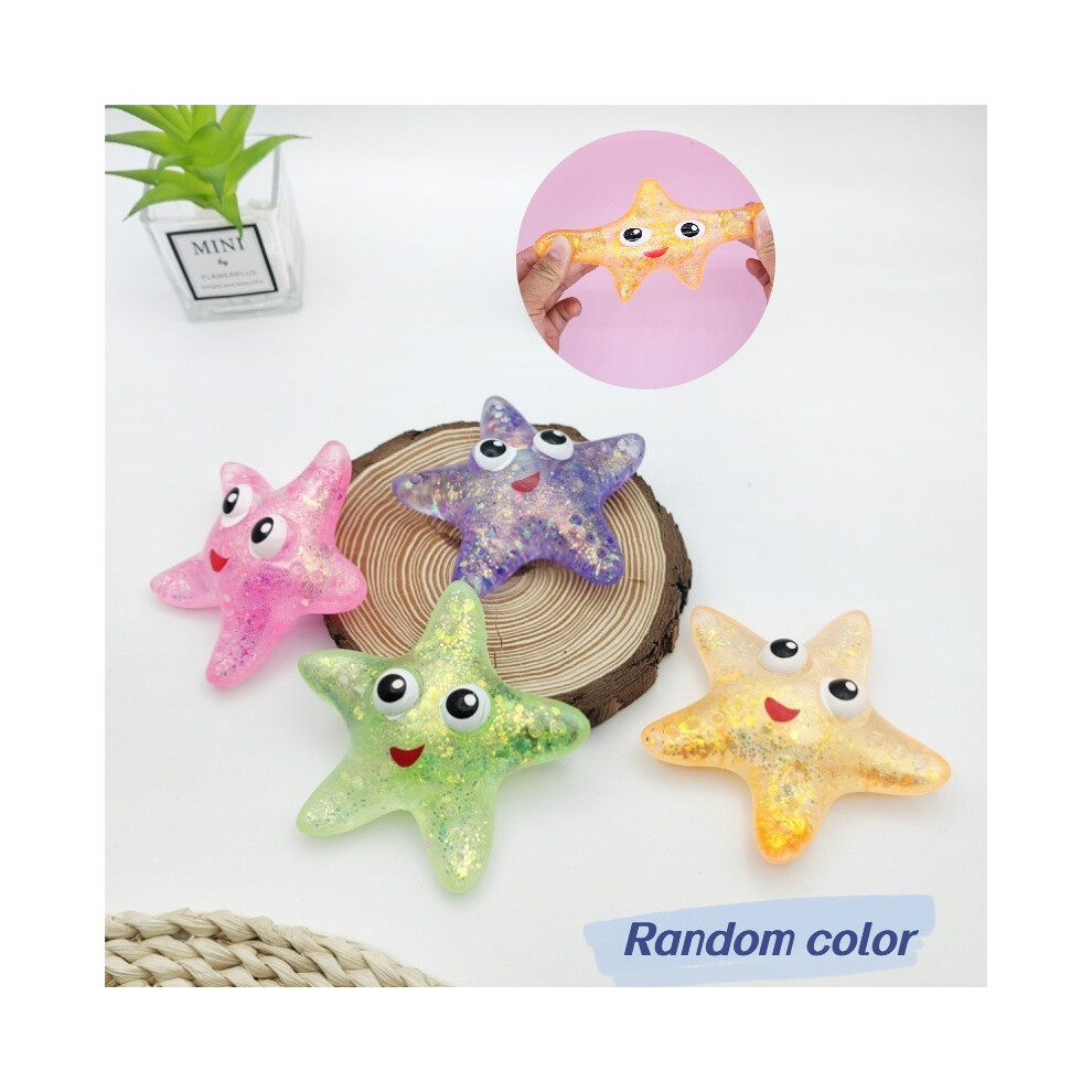 Star Decompression Fish Toy Squeezable Slow Rebound Kid Soft Sequin Squishy Gift