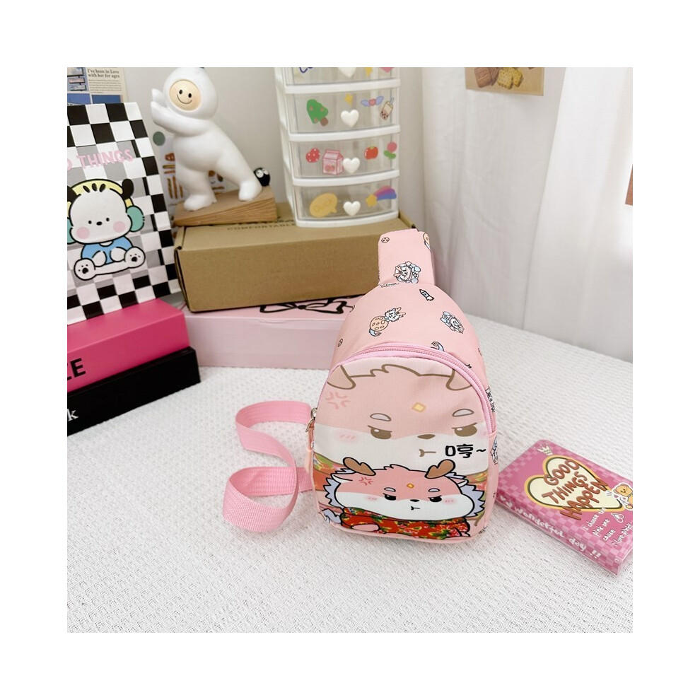 (Pink) Kids Cartoon Stylish Print Chest Bag Summer Unisex Bear Pattern Lightweight-image-OPC-PGWMCWV-NEW