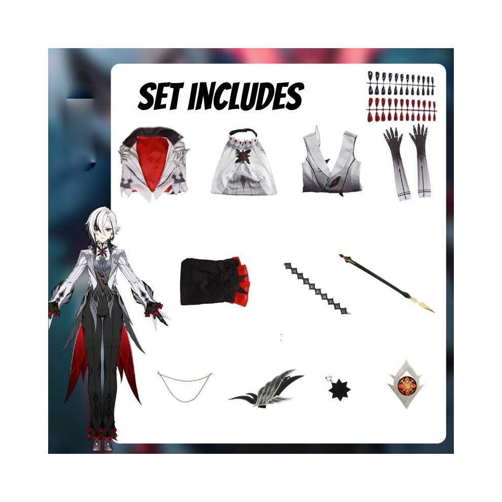 (L) Impact Arlecchino Genshin Cosplay Costume Girls Anime Party Halloween Outfit