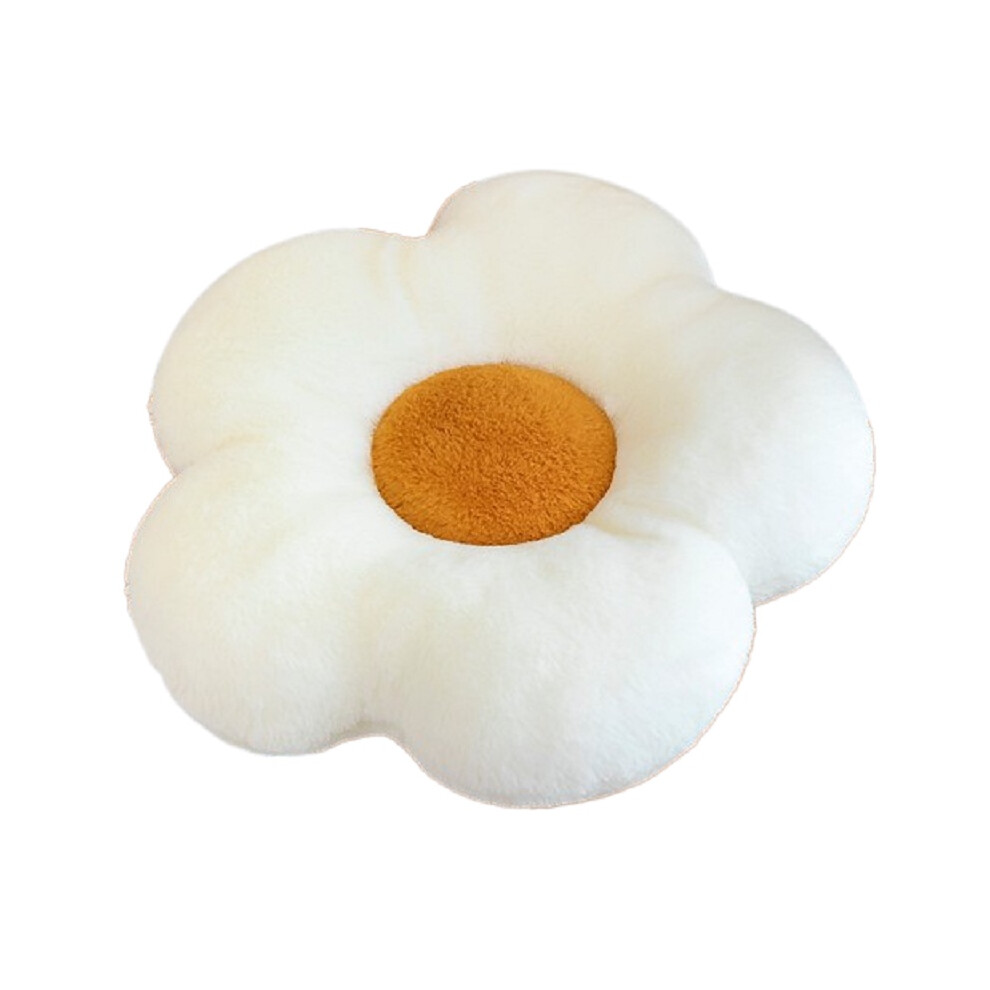 (White, 35cm/13.78in) Plush Cushion Sunflower Flowershaped Seat Pad Daisy Pillow Toy Chrysanthemum-image-OPC-PGWMHKS-NEW