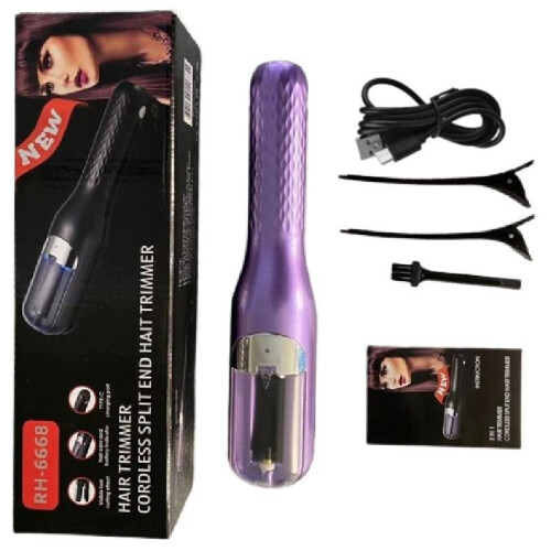 (Purple) Split Hair Ends Trimmer Charging Portable Convenience Versatile Lightweight