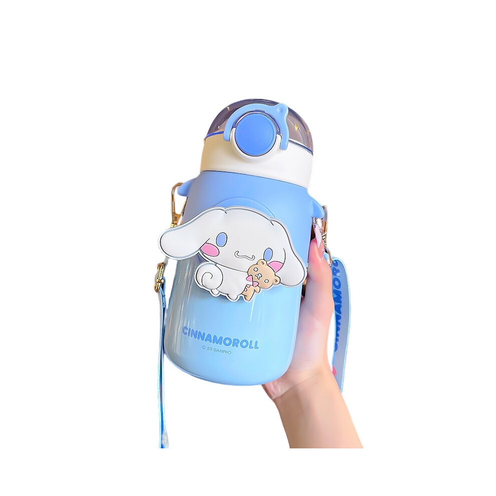 (Cinnamoroll) Insulated Cup Sanrio Melody Kuromi Thermos Cinnamoroll Purin Decor Gift Rotating