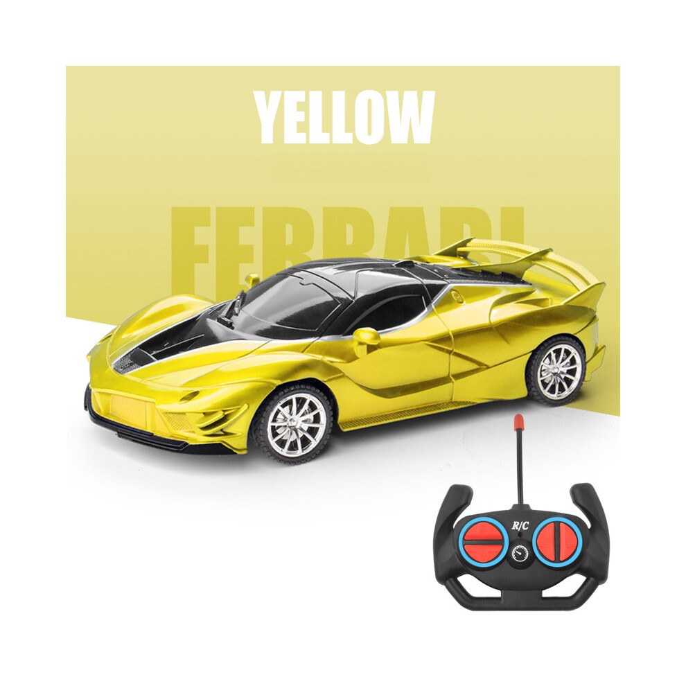 (Bright Yellow) Rc Simulation Ferrai Sport Car 118 Electric Toy Offroad Drift Kids Child Gift
