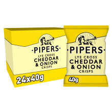 Pipers Chips Saveur Cheedar & Onion 40G - Lot de 24