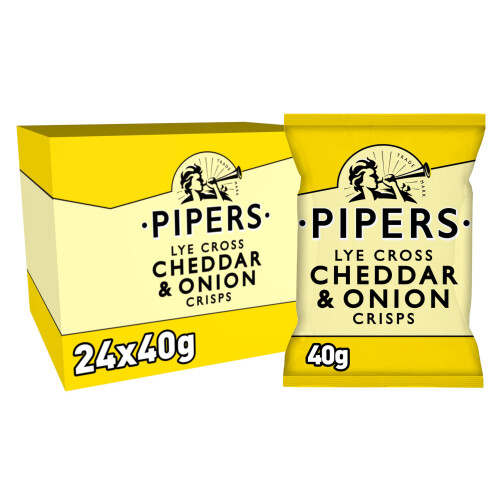 Pipers Chips Saveur Cheedar & Onion 40G - Lot de 24