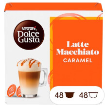 Nescaf? Dolce Gusto Latte Macchiato Caramel - Caf? Gourmand - 96 Capsules (Pack de 6 bo?tes x 16)