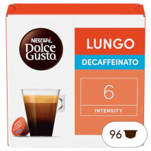 Nescaf? Dolce Gusto Lungo Decaffeinato - Caf? D?caf?in? - 96 Capsules (Pack de 6 bo?tes x 16)