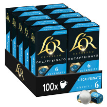 L'OR Decaffeinato - 100 Capsules de Caf? intensit? 6 - Compatibles Nespresso (lot de 10 x 10)