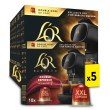 L'OR - Capsules XXL - Splendente - Intensit? 7 - Torr?faction L?g?re - Compatibilit? Exclusive L'OR BARISTA? - 5 lots de 10 capsules aluminium