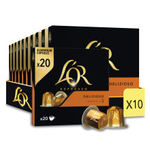 L'OR Delizioso - 200 Capsules de Caf? intensit? 5 - Compatibles Nespresso?* (lot de 20 x 10)