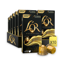 L?OR Espresso Caf? Guatemala Intensit? 7 ? Capsules de caf? en Aluminium Compatibles avec Nespresso? * - 10 paquets de 10 capsules (100 boissons)