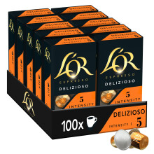 L'Or Espresso Caf? - 100 Capsules Delizioso Intensit? 5 - compatibles Nespresso?* (lot de 10 x 10)