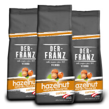 Der-Franz Caf?, Ar?mes de Noisette, Caf? d'Arabica et de Robusta en grains, 3 x 500 g