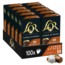 L'OR Espresso Caf? - 100 Capsules Lungo Estremo Intensit? 10 - compatible Nespresso?* (lot de 10 x10)