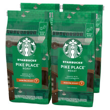 STARBUCKS Pike Place Roast, Torr?faction Ambr?e, Caf? en Grains 450g (Pack de 4)