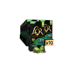 L'Or Espresso Caf? Bio - 100 Capsules Intensit? 9 - compatibles Nespresso?* (lot de 10 x 10) (L'emballage peut varier)