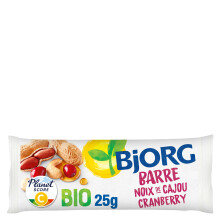 BJORG Barre ?nerg?tique Noix de Cajou Cranberry Bio ? Source de Fibres et de Prot?ines ? Encas Sain pour le Sport : V?lo, Fitness, Trail, Running ? 30