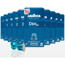 Lavazza, Dek, 100 Capsules Caf? en Aluminium Compatibles avec les Machines Nespresso Original, Caf? D?caf?in?, Notes de Fruits Secs, Arabica et Robust