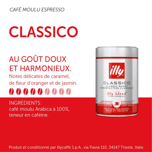 Illy Caf? moulu pour espresso Torr?fi? CLASSICO, 6 bo?tes de 250 g 1